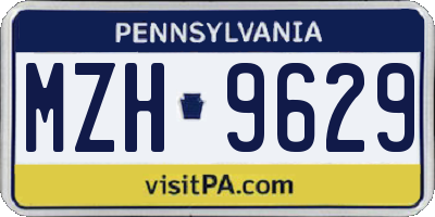 PA license plate MZH9629