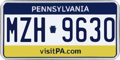 PA license plate MZH9630