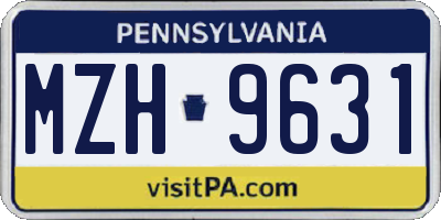 PA license plate MZH9631