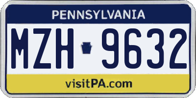 PA license plate MZH9632