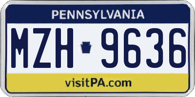 PA license plate MZH9636