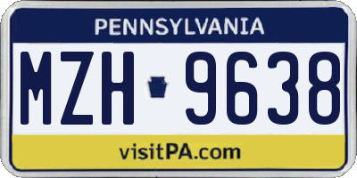 PA license plate MZH9638