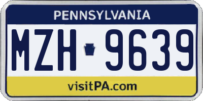 PA license plate MZH9639