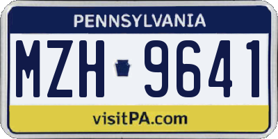 PA license plate MZH9641