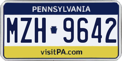 PA license plate MZH9642