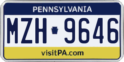 PA license plate MZH9646