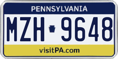 PA license plate MZH9648