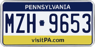 PA license plate MZH9653