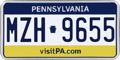PA license plate MZH9655