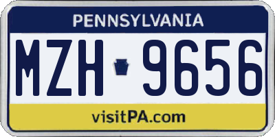 PA license plate MZH9656