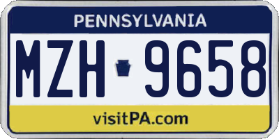PA license plate MZH9658