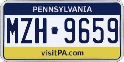 PA license plate MZH9659