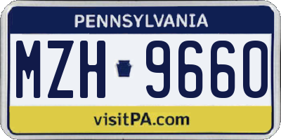 PA license plate MZH9660