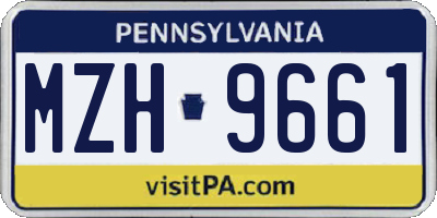 PA license plate MZH9661