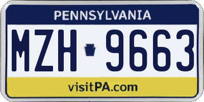 PA license plate MZH9663
