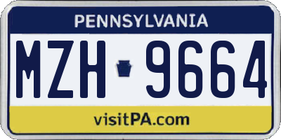 PA license plate MZH9664