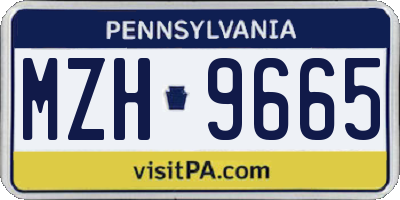 PA license plate MZH9665