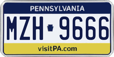 PA license plate MZH9666