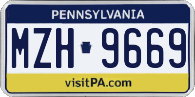 PA license plate MZH9669