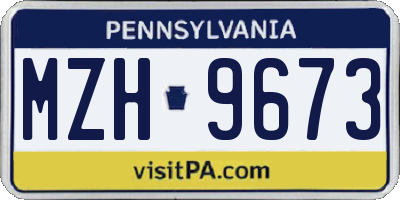 PA license plate MZH9673