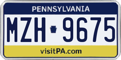PA license plate MZH9675