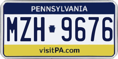 PA license plate MZH9676