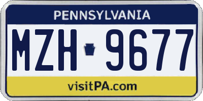 PA license plate MZH9677
