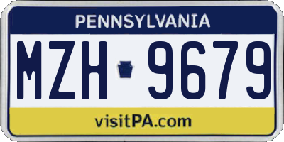 PA license plate MZH9679