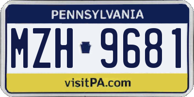 PA license plate MZH9681