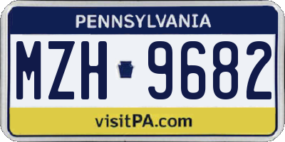 PA license plate MZH9682