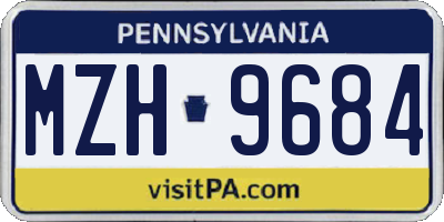 PA license plate MZH9684
