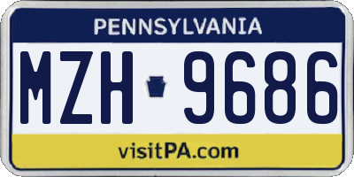 PA license plate MZH9686
