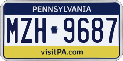 PA license plate MZH9687