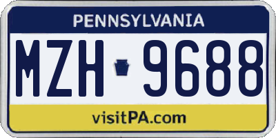 PA license plate MZH9688