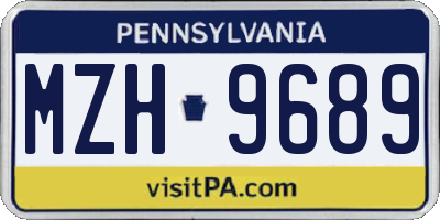 PA license plate MZH9689