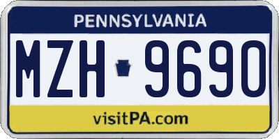 PA license plate MZH9690
