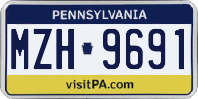 PA license plate MZH9691