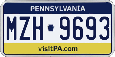PA license plate MZH9693