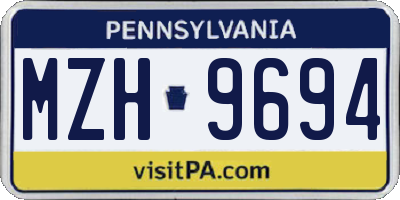 PA license plate MZH9694