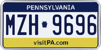 PA license plate MZH9696