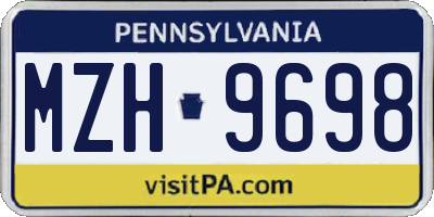 PA license plate MZH9698