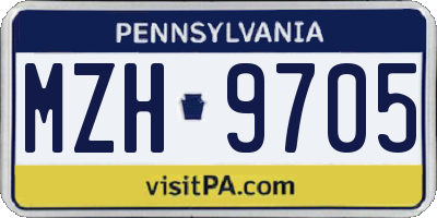 PA license plate MZH9705