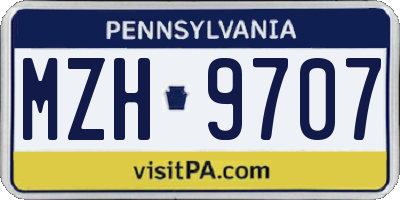 PA license plate MZH9707