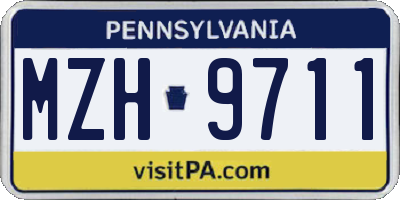 PA license plate MZH9711