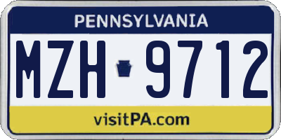 PA license plate MZH9712