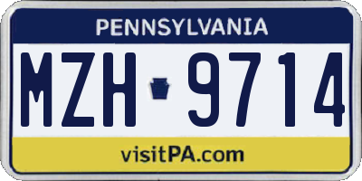 PA license plate MZH9714