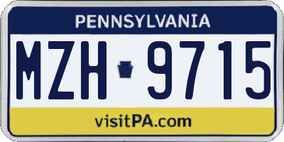 PA license plate MZH9715