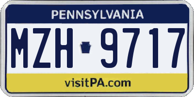 PA license plate MZH9717