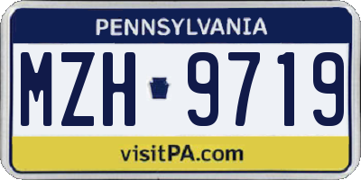 PA license plate MZH9719
