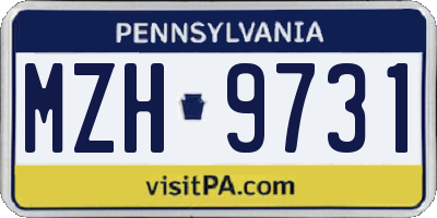 PA license plate MZH9731
